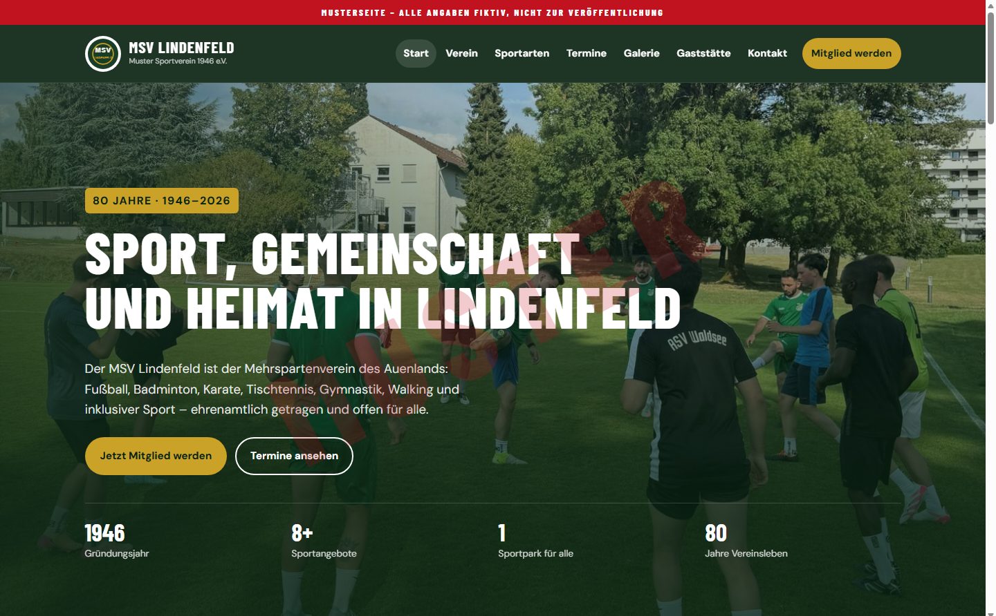 Vorschau der Musterseite MSV Lindenfeld